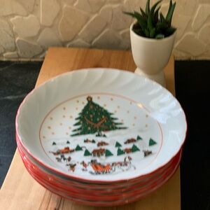 KOPIN | Set of 6 | Porcelain “Christmas Pleasure” Bowls